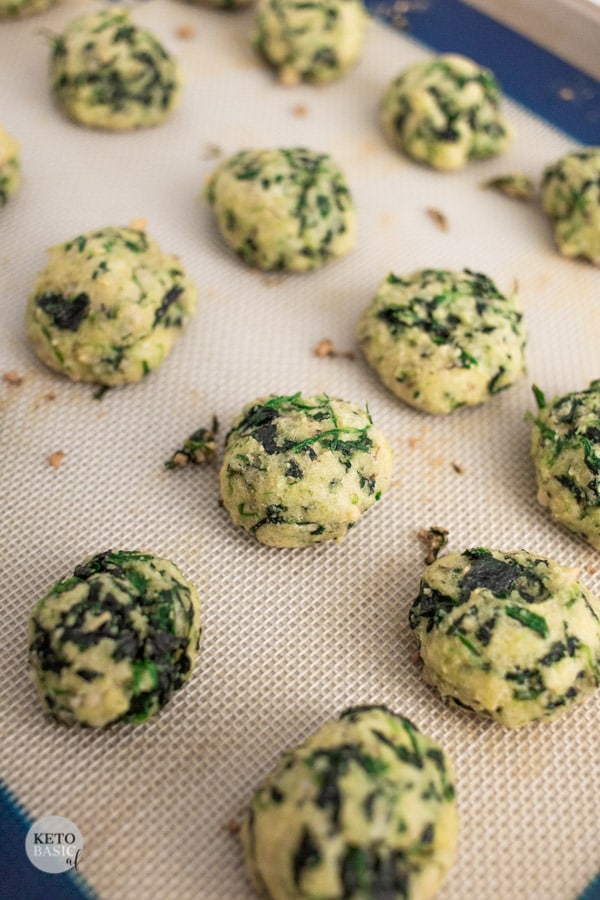 Keto Spinach Balls in the oven