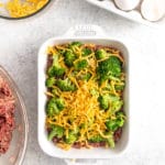 Keto Meatloaf with broccoli and cheese